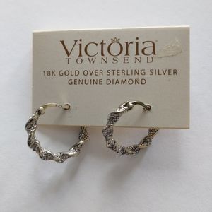 Victoria Townsend Sterling Silver Twist Hoop Earrings